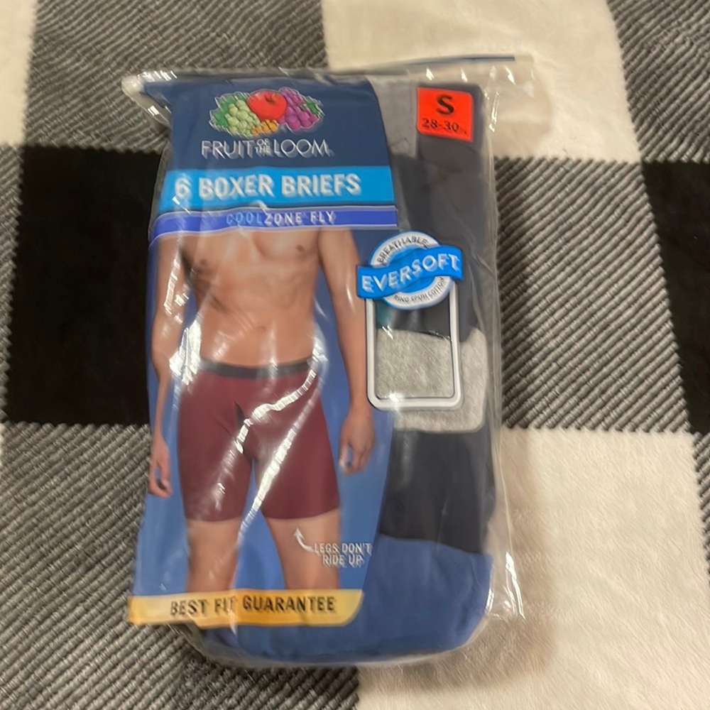 Men’s Brand New Fruit of the Loom 6 Pack Boxers Size S Waist 28-30